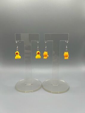 Yellow Duckling Kids Dangle Earrings - Cute Duck Design - Handmade #E0224C